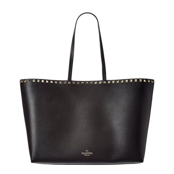 Valentino Handbags - Valentino Rockstud Large Grainy Leather Shopper Tote